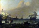 欧洲12-19世纪油画一_BACKHUYSEN, Ludolf - Dutch Men-of-war entering a Mediterranean Port